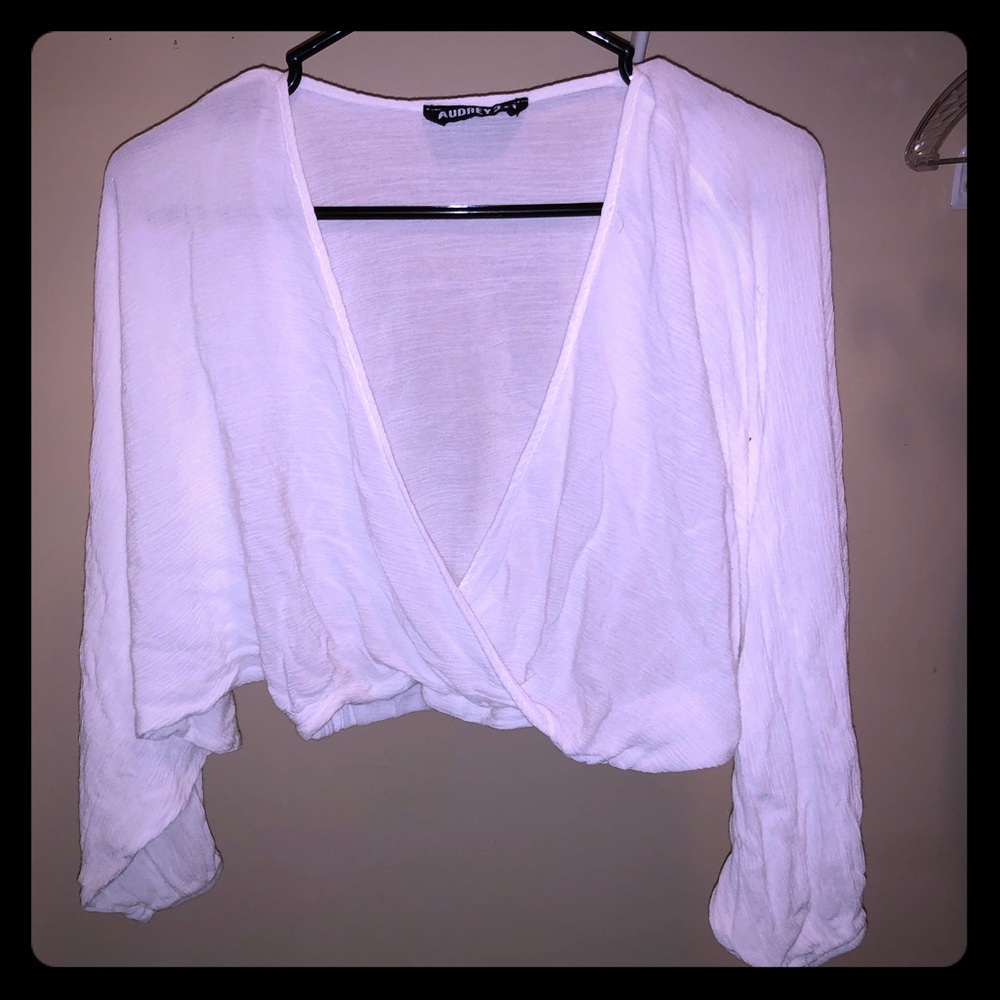 Long Sleeve V-Neck Crop Top